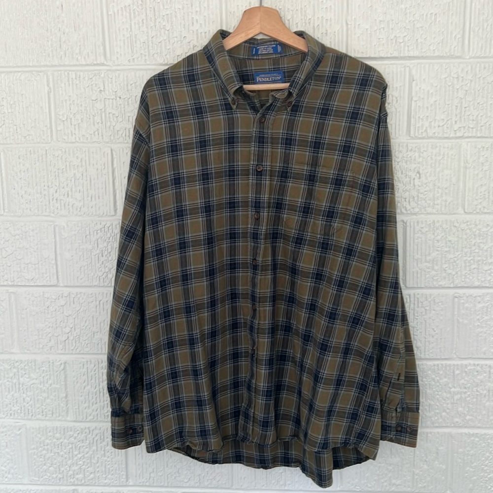 Pendleton Men’s Canterbury Cloth Merino Wool Blend Flannel Shirt Size XL